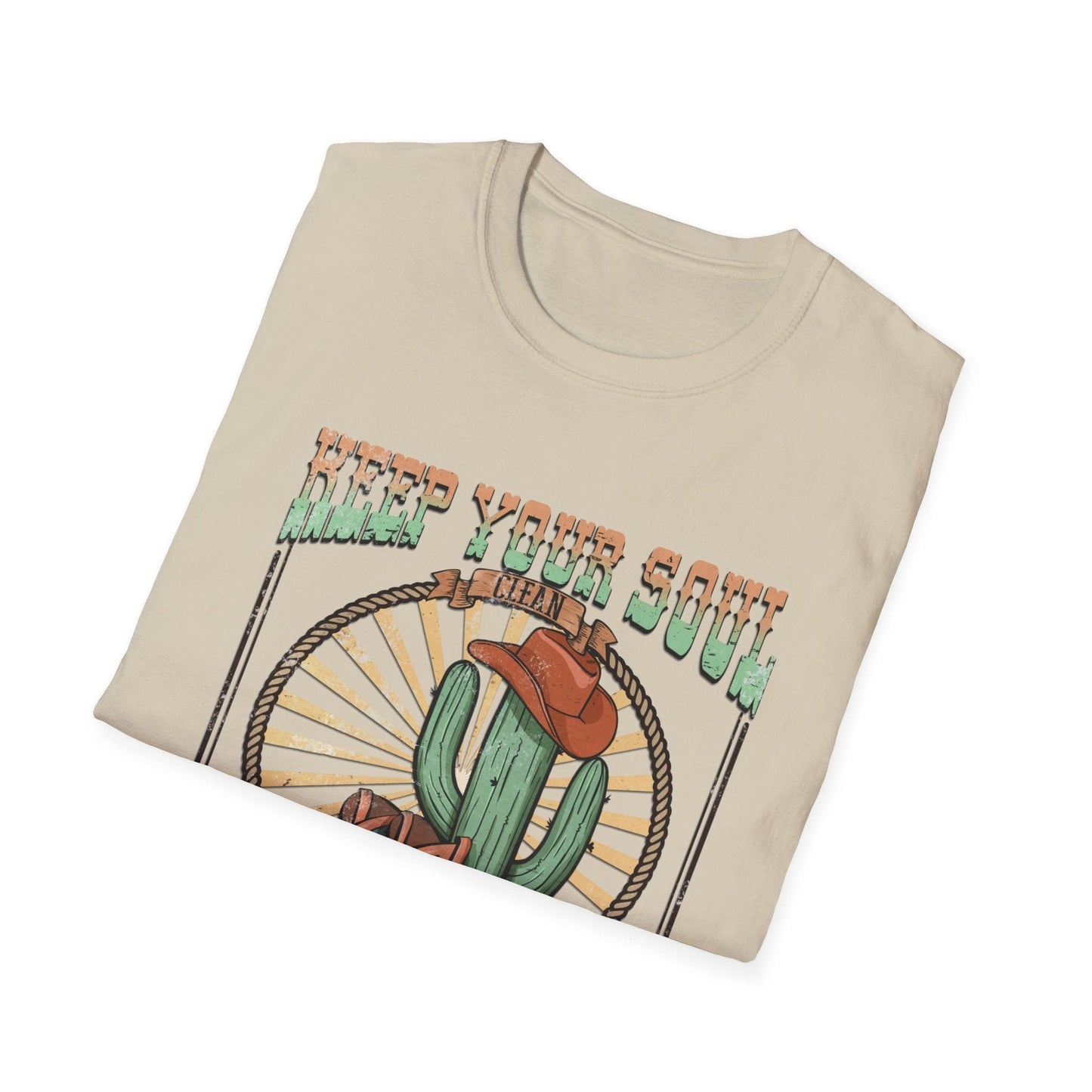 Softstyle Unisex T-Shirt "Keep Your Soul Clean and Your Boots Dirty"