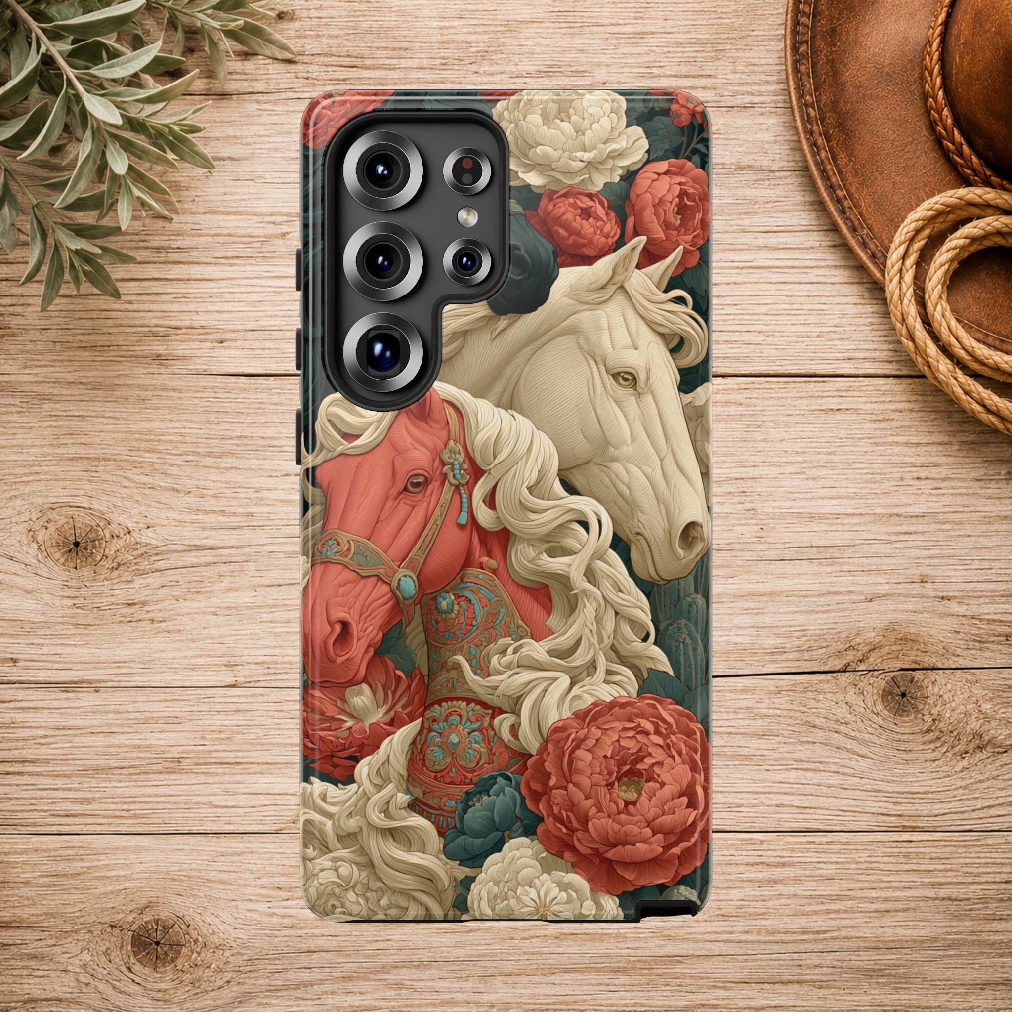 Floral Western Horses Phone Case