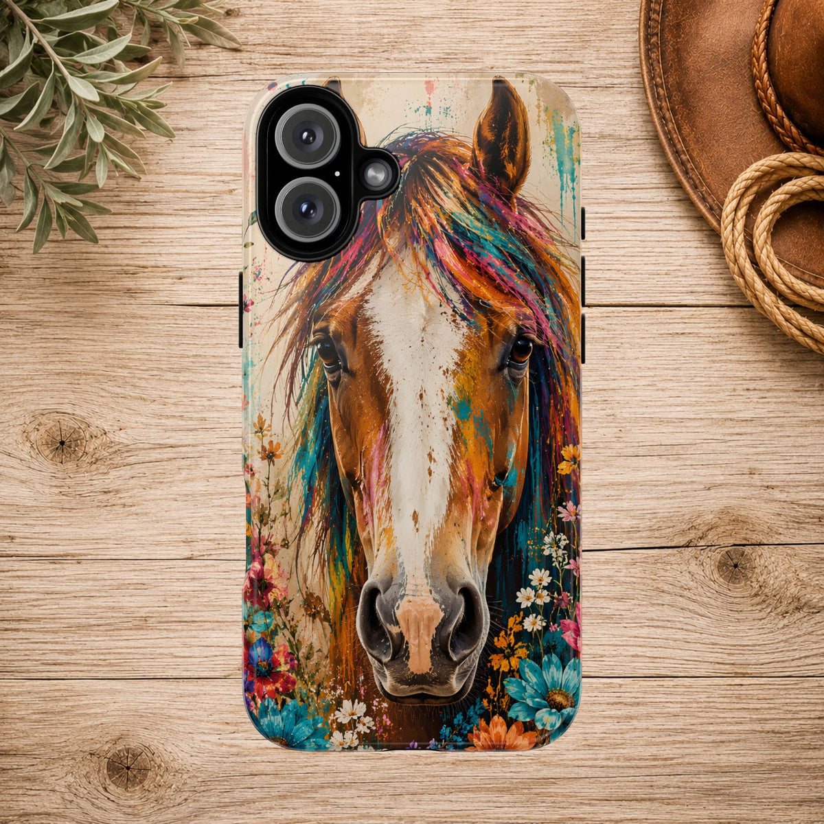 Boho Wildflower Horse Phone Case