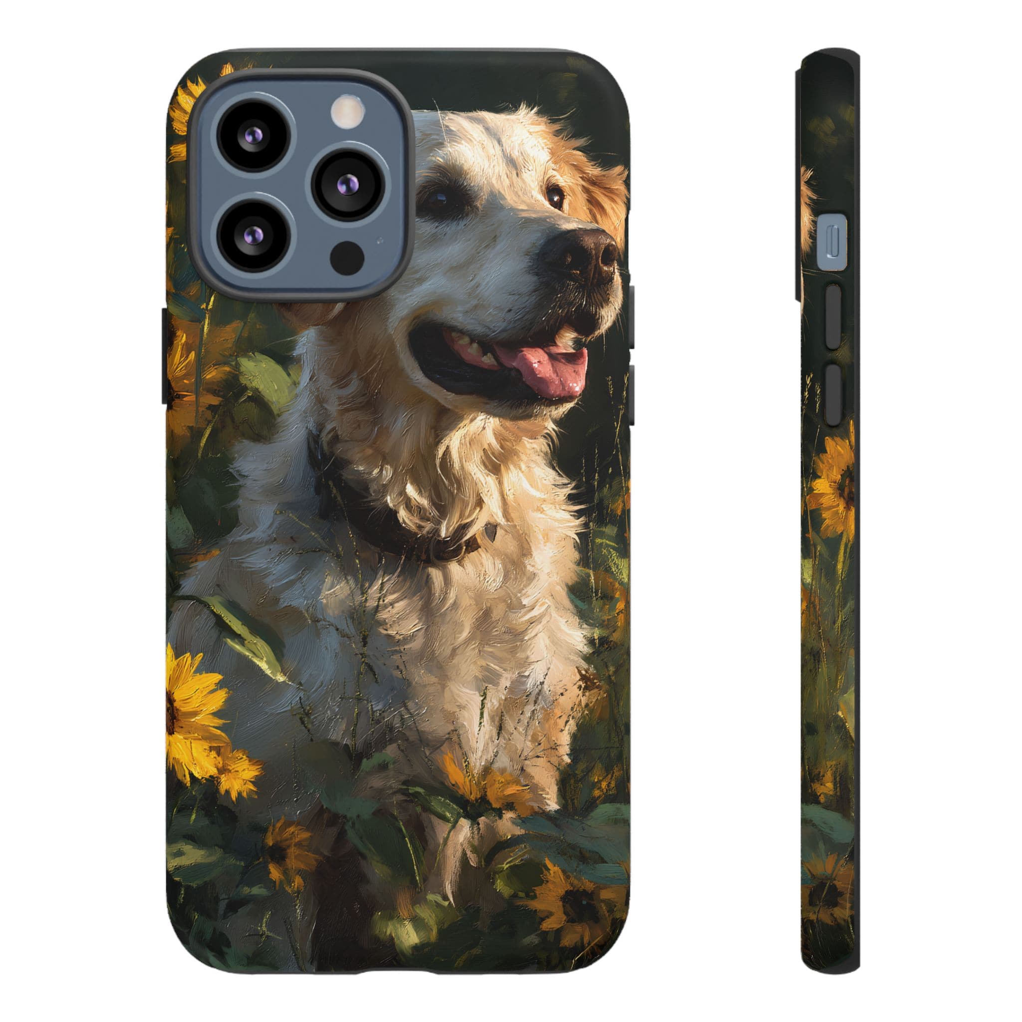 Golden Retriever Sunflower Phone Case