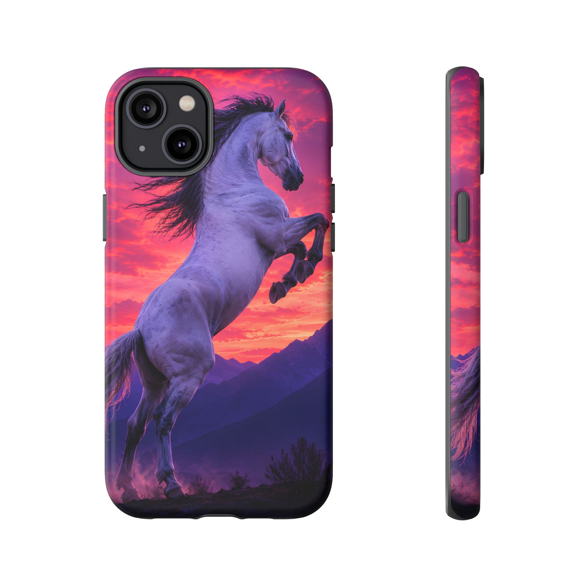 Rearing White Horse Sunset Phone Case