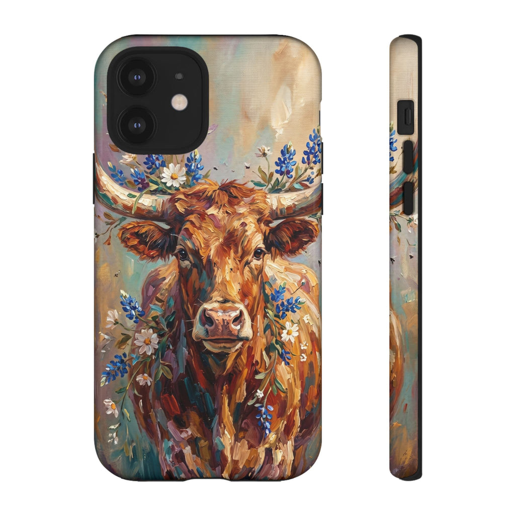 Texas Bluebonnet Longhorn Phone Case