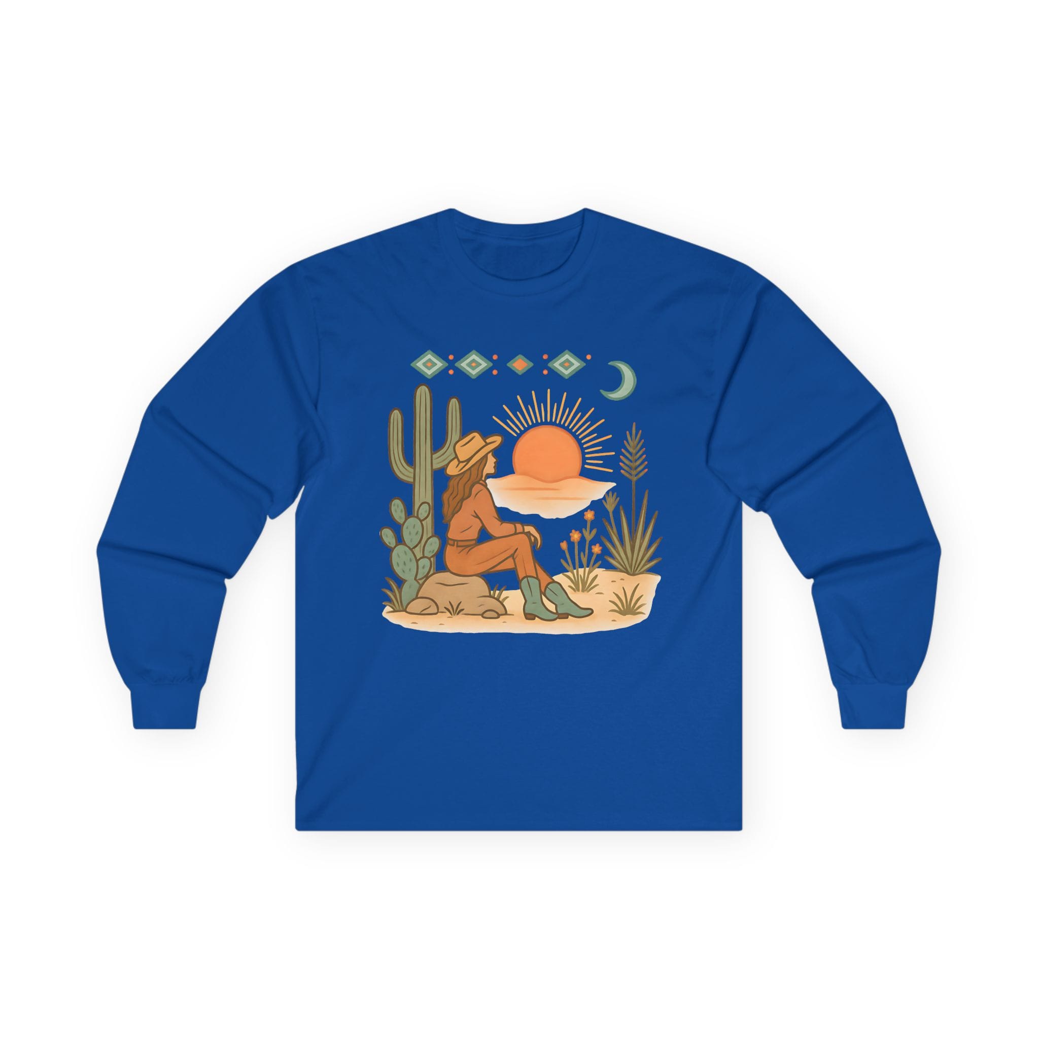 Desert Sunset Cowboy Long Sleeve Tee