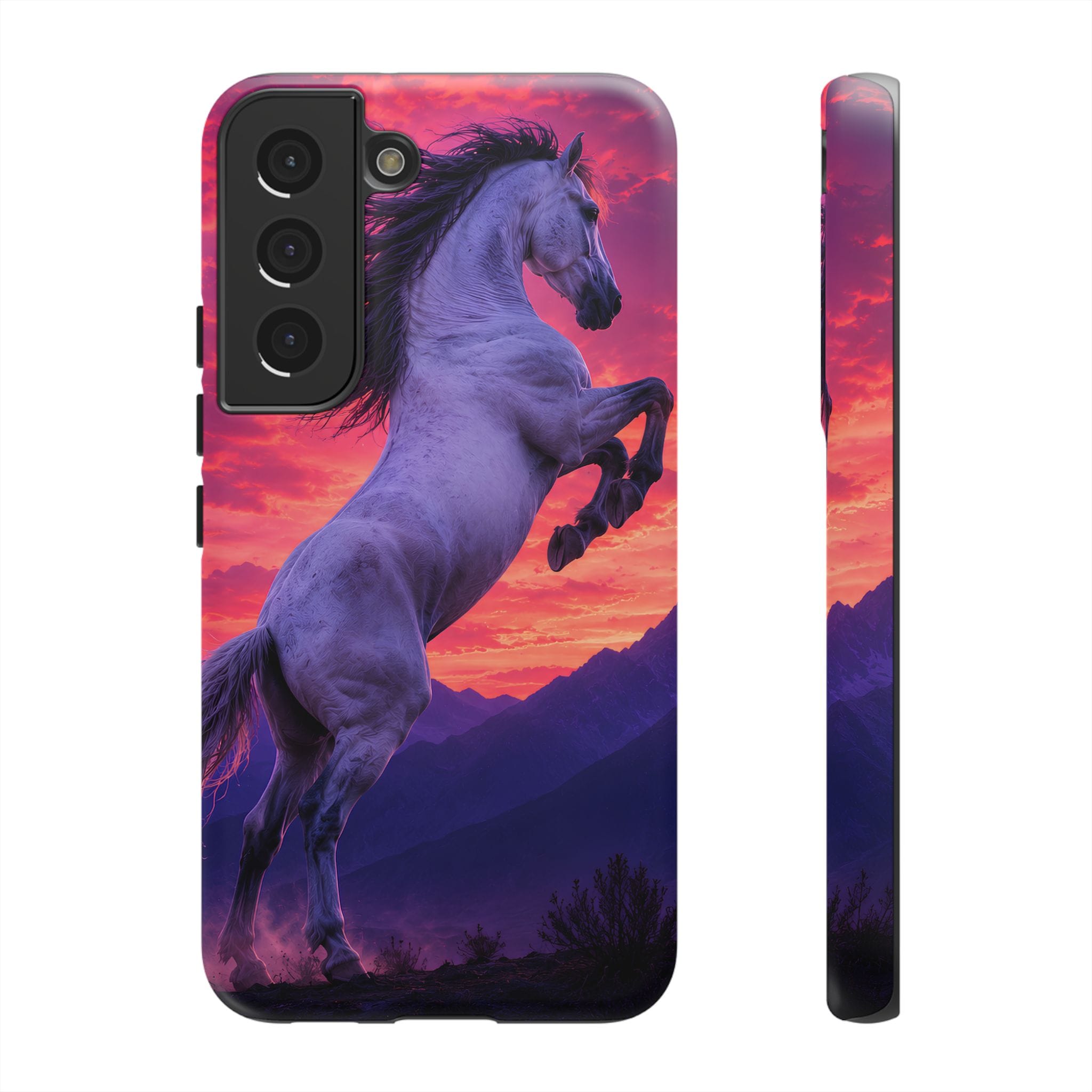 Rearing White Horse Sunset Phone Case