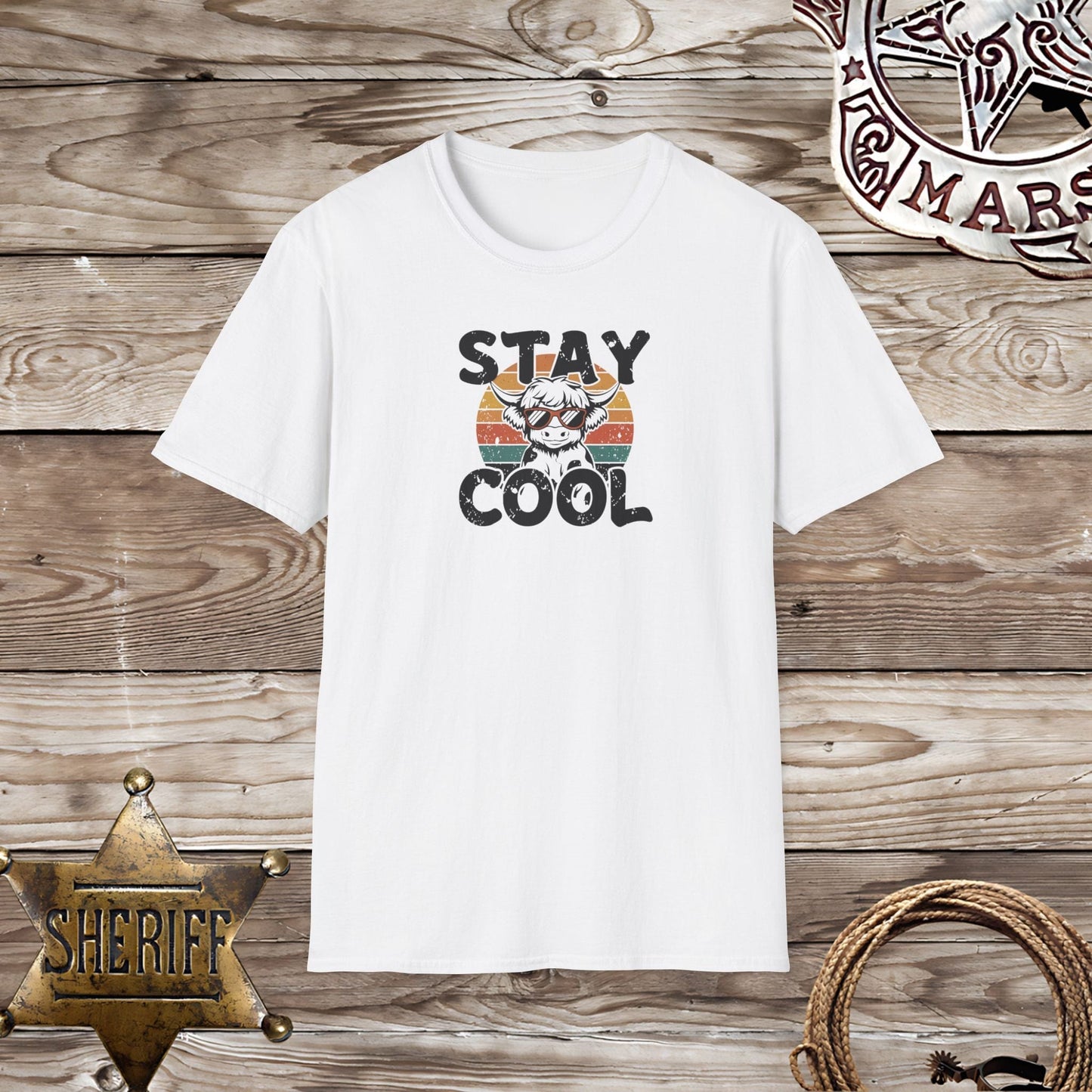 Softstyle Unisex T-Shirt:  Highland Cow Stay Cool