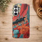 Desert Wild Horses Floral Phone Case
