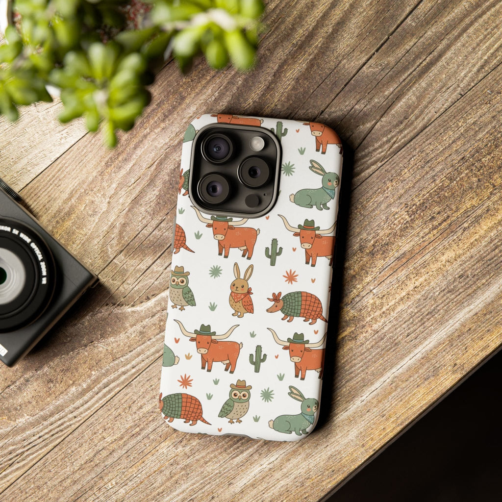 Armadillo, Longhorn, Owl & Bunny Pattern-Phone Case
