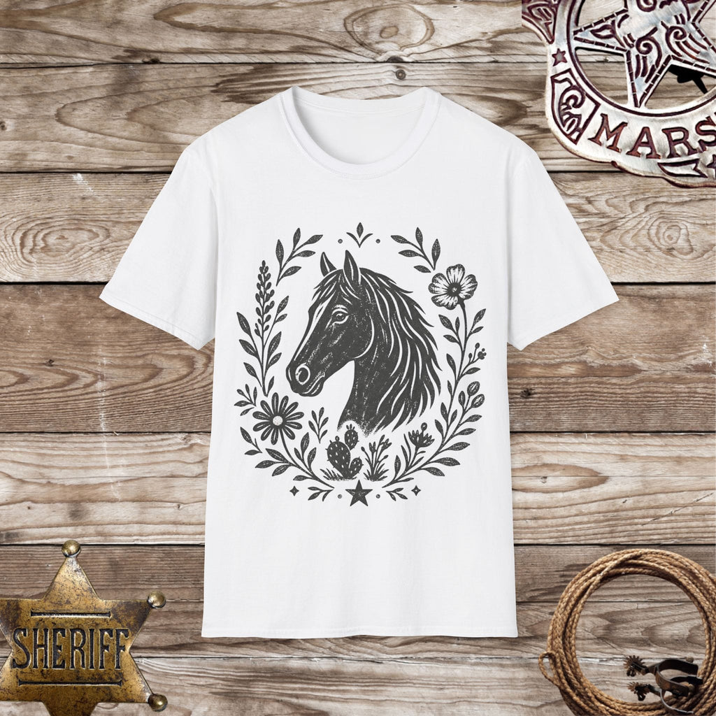 Horse Portrait Floral Tee