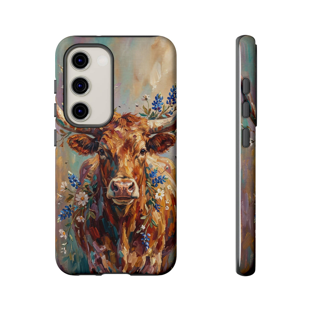 Texas Bluebonnet Longhorn Phone Case