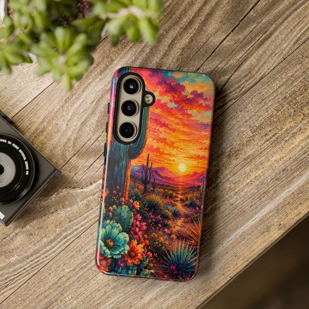 Desert Sunset Bloom Western Phone Case