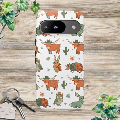 Cute Armadillo, Longhorn, Owl & Bunny Pattern-Phone Case