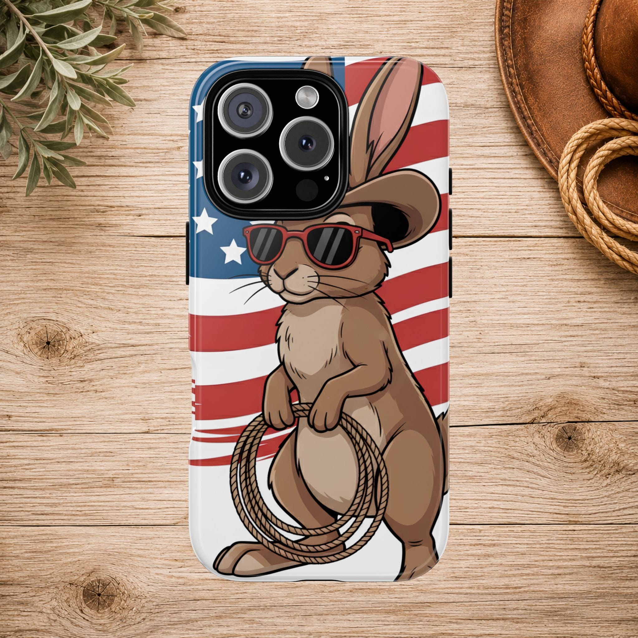 Patriotic Cowboy Bunny Phone Case