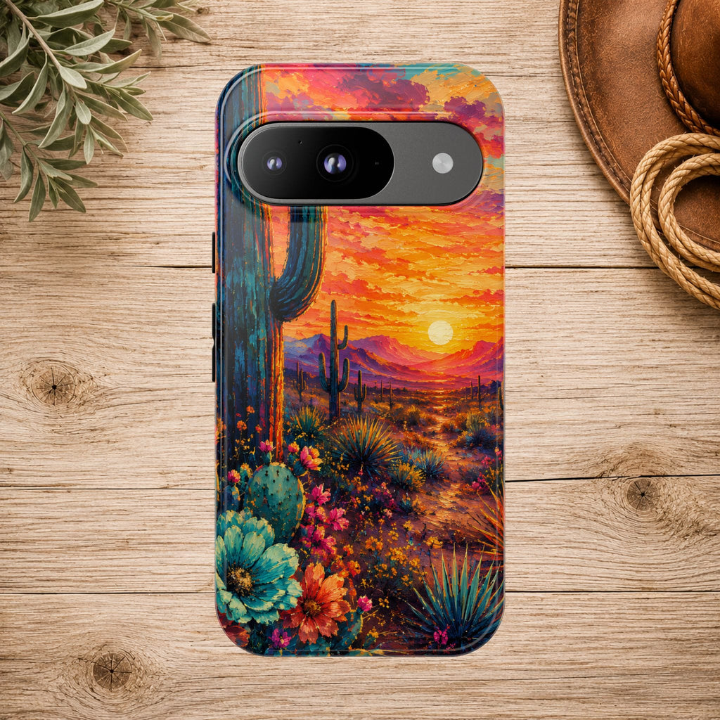 Desert Sunset Bloom Western Phone Case
