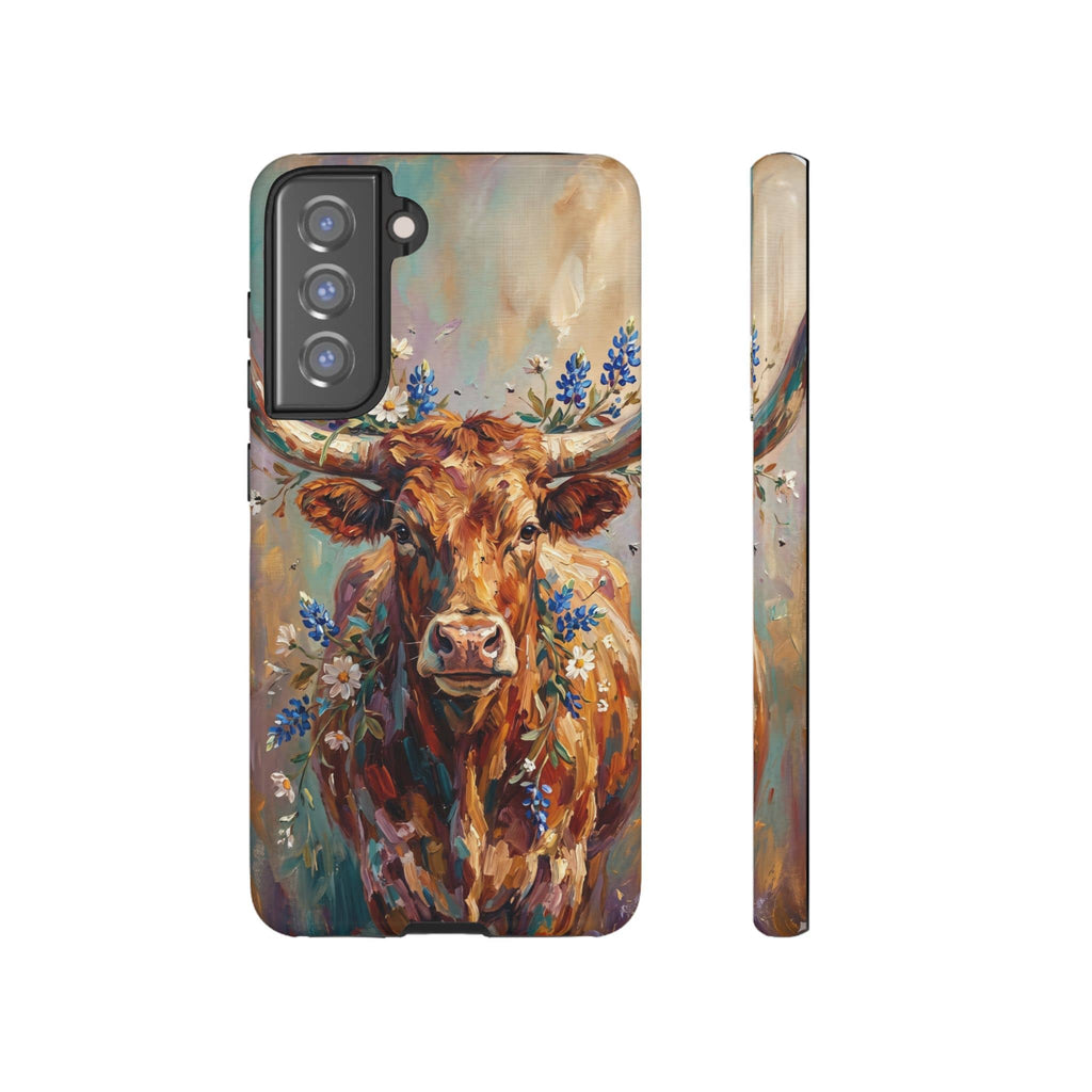 Texas Bluebonnet Longhorn Phone Case