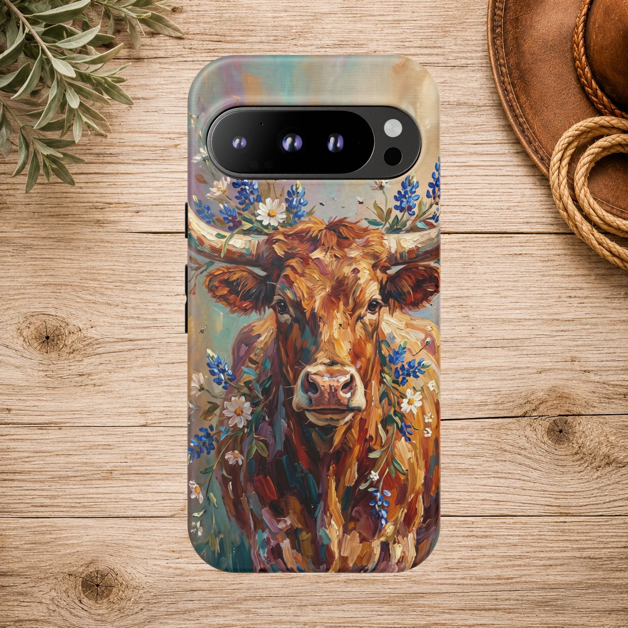 Texas Bluebonnet Longhorn Phone Case