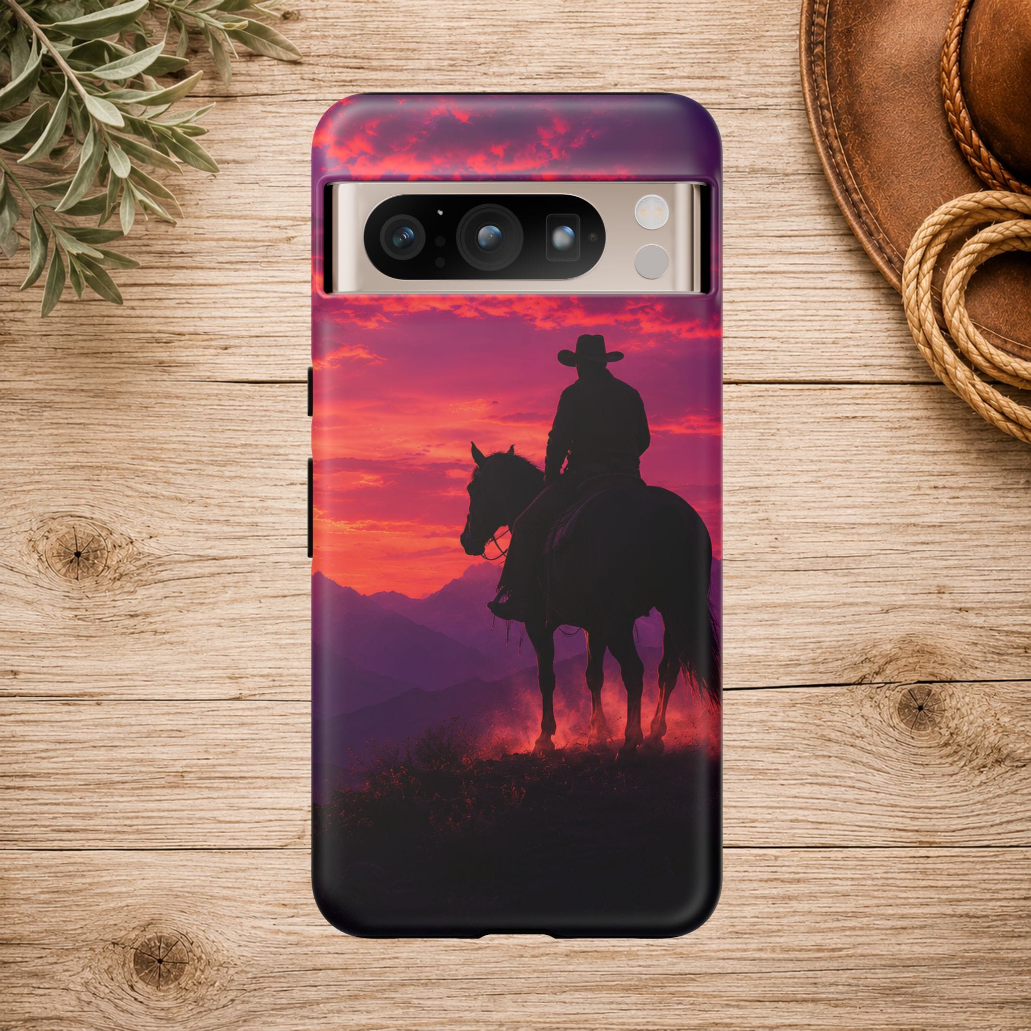 Cowboy Sunset Horseback Phone Case