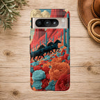 Desert Wild Horses Floral Phone Case
