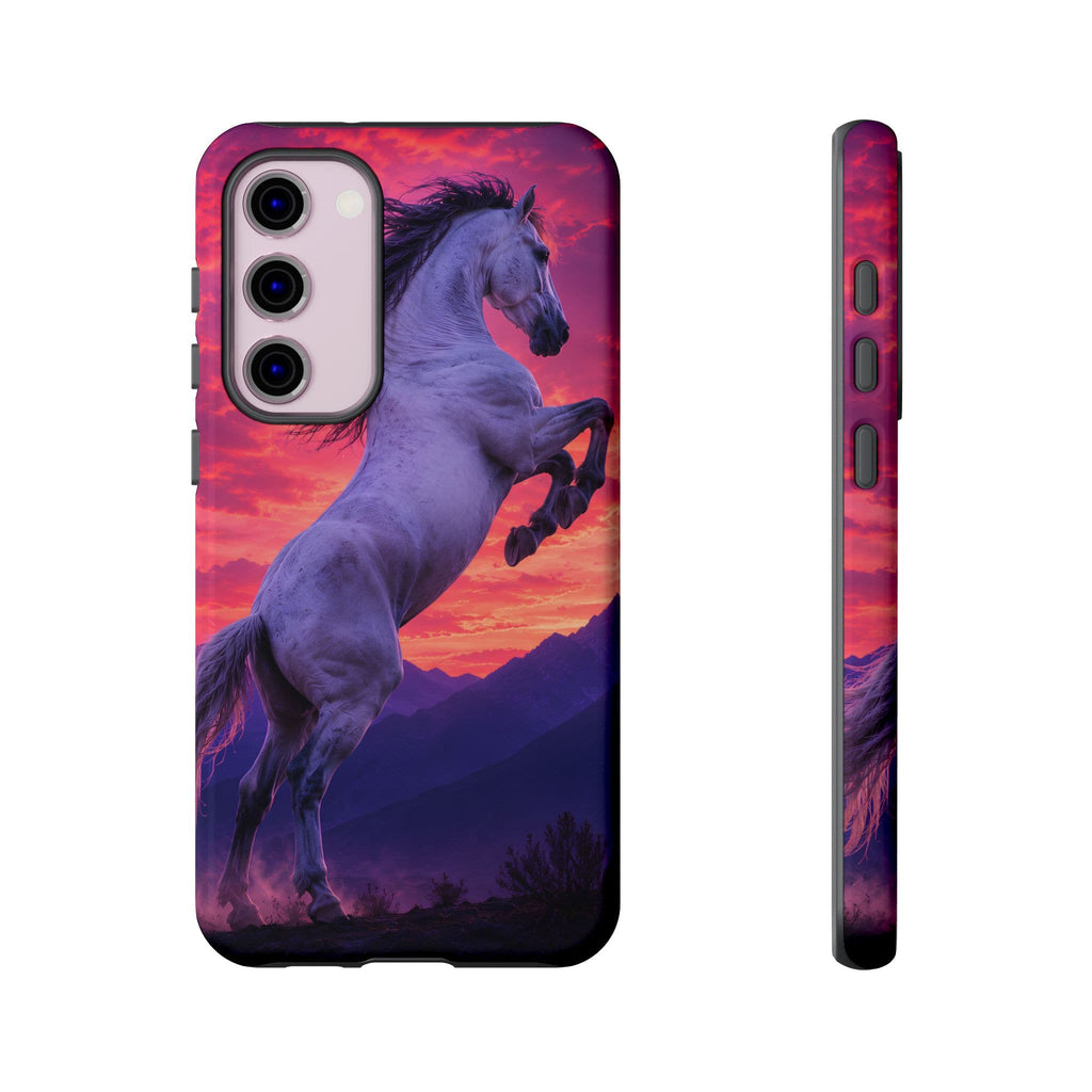 Rearing White Horse Sunset Phone Case
