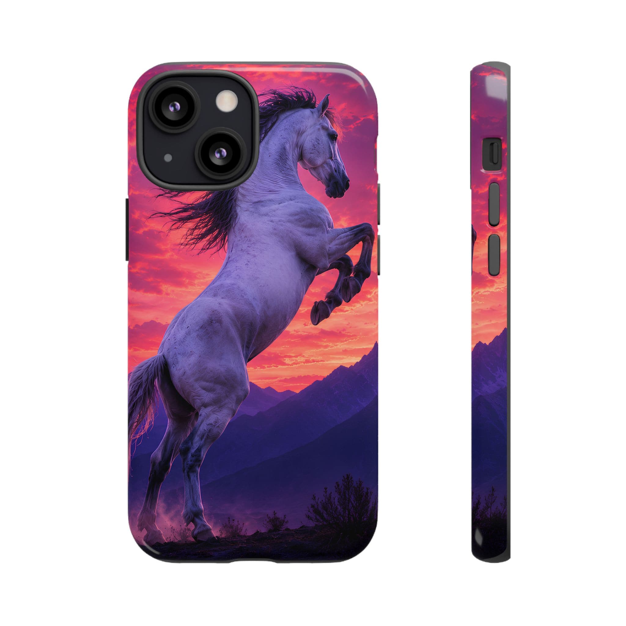 Rearing White Horse Sunset Phone Case