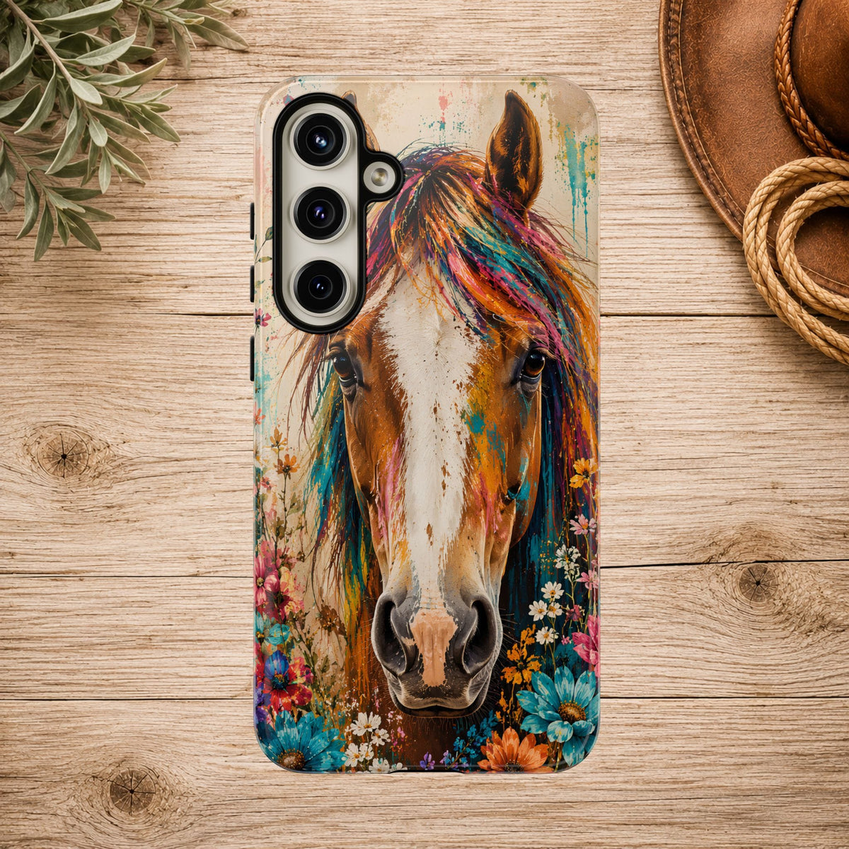 Boho Wildflower Horse Phone Case