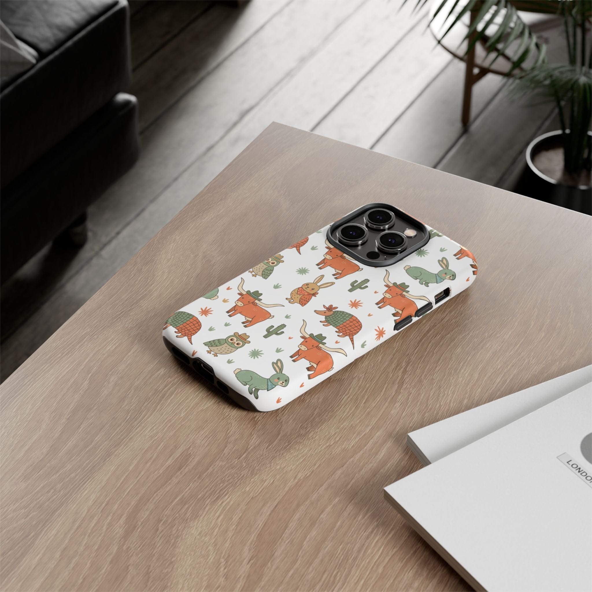 Armadillo, Longhorn, Owl & Bunny Pattern-Phone Case