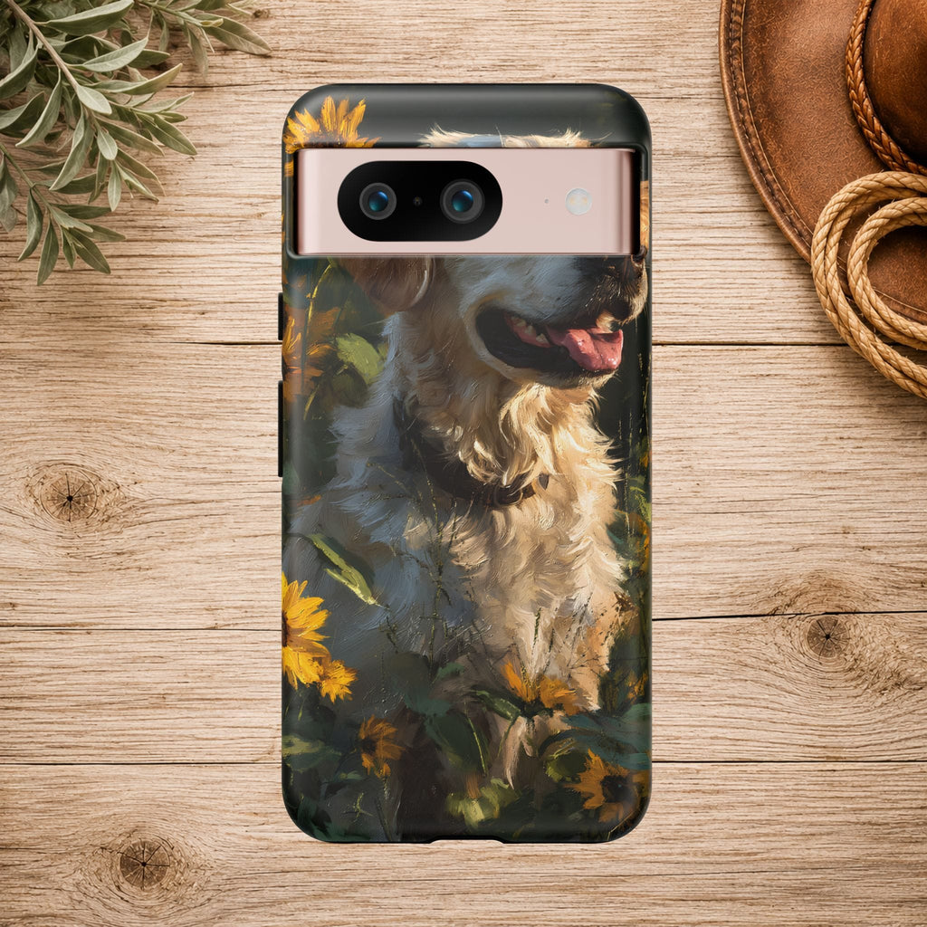 Golden Retriever Sunflower Phone Case