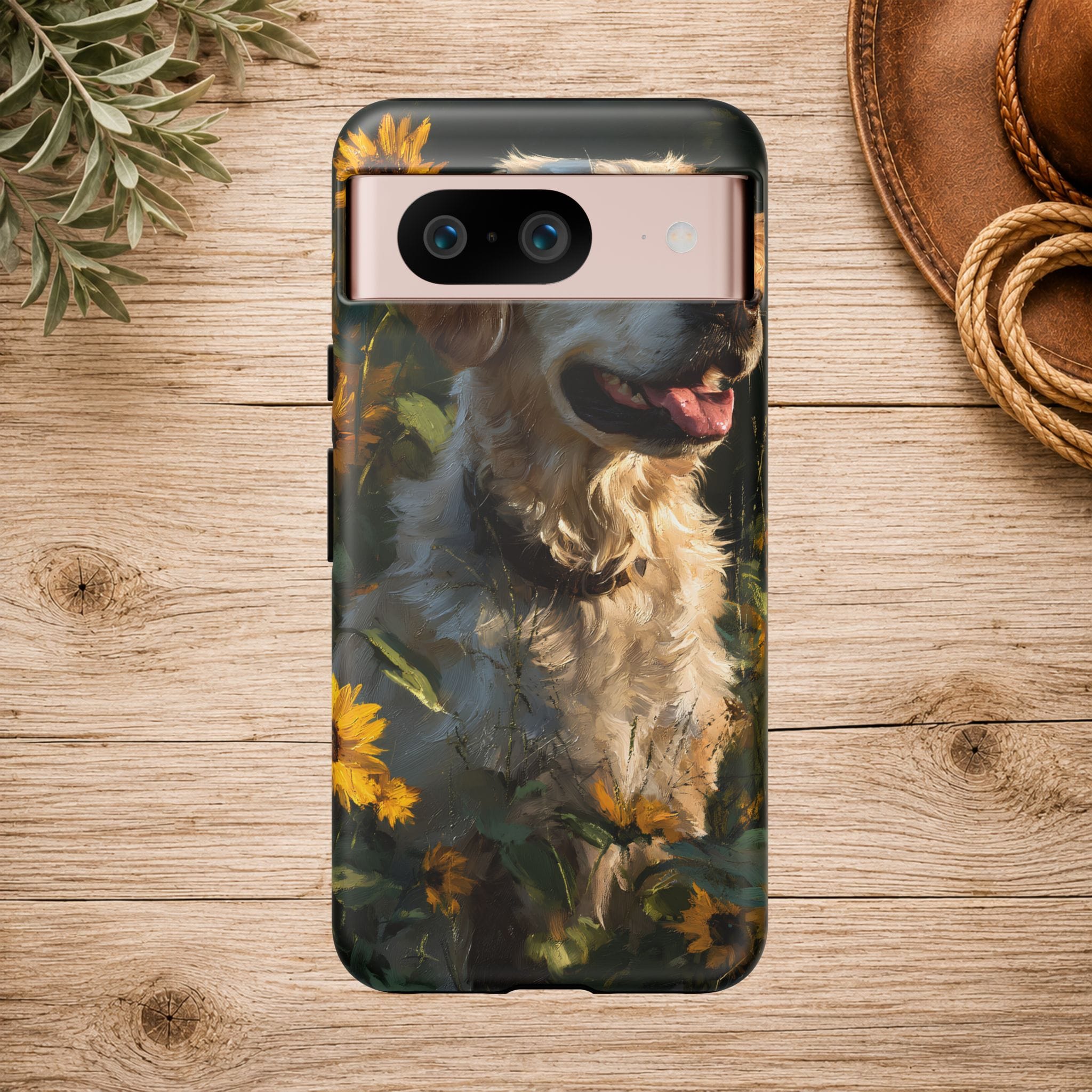 Golden Retriever Sunflower Phone Case