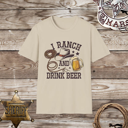 Softstyle Unisex T-Shirt-Ranch and Drink Beer