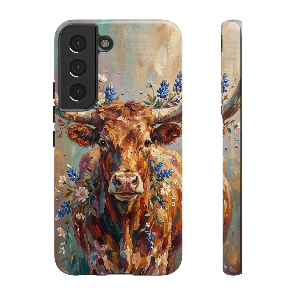 Texas Bluebonnet Longhorn Phone Case
