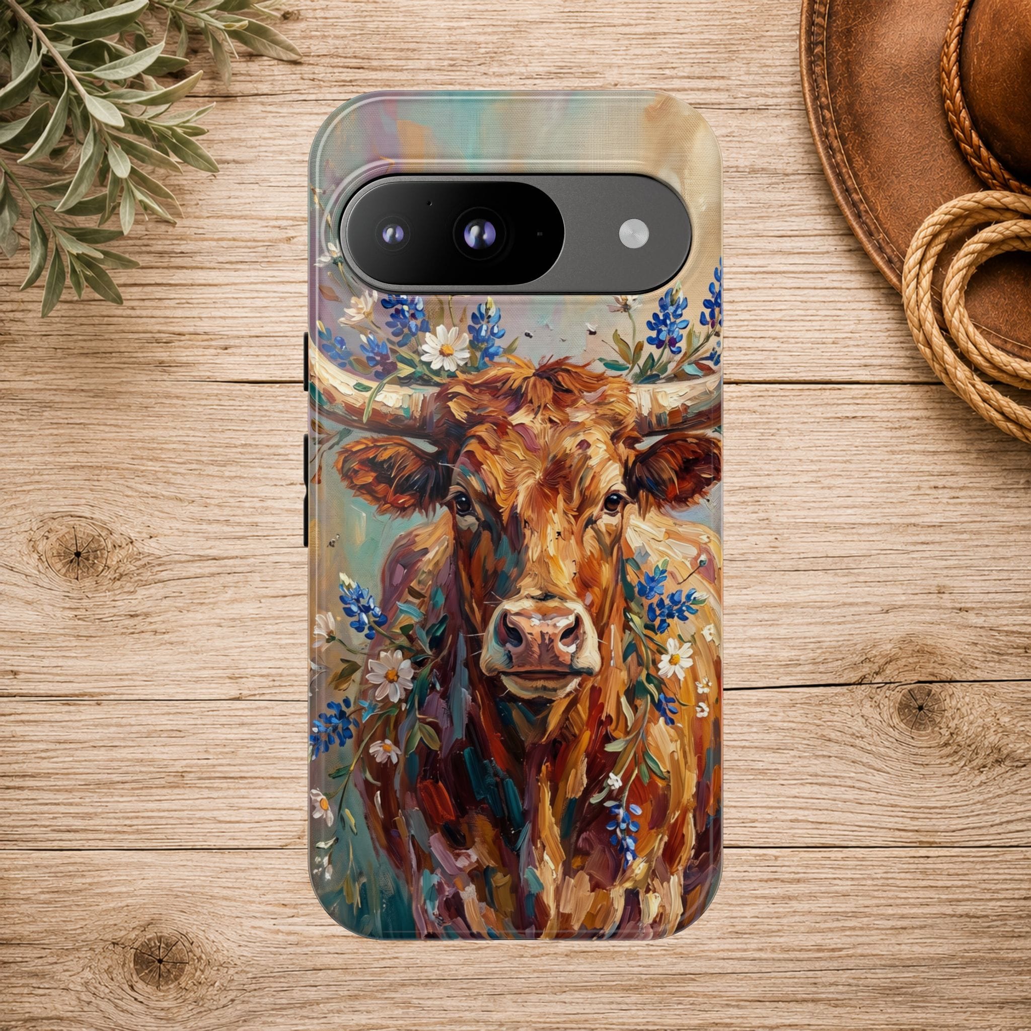 Texas Bluebonnet Longhorn Phone Case