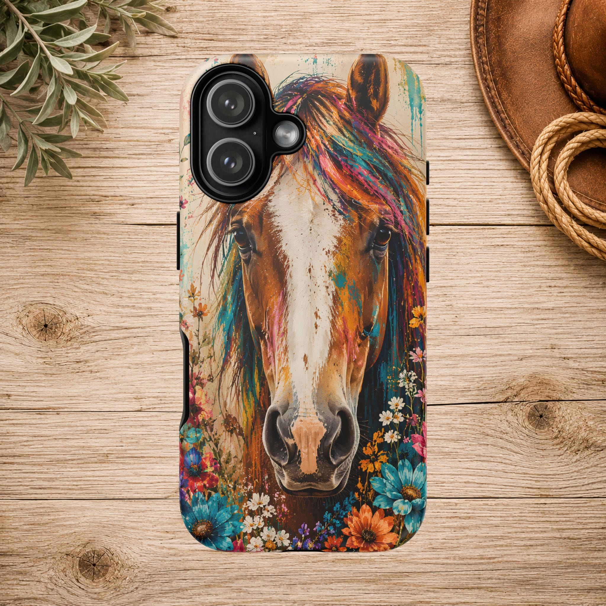 Boho Wildflower Horse Phone Case
