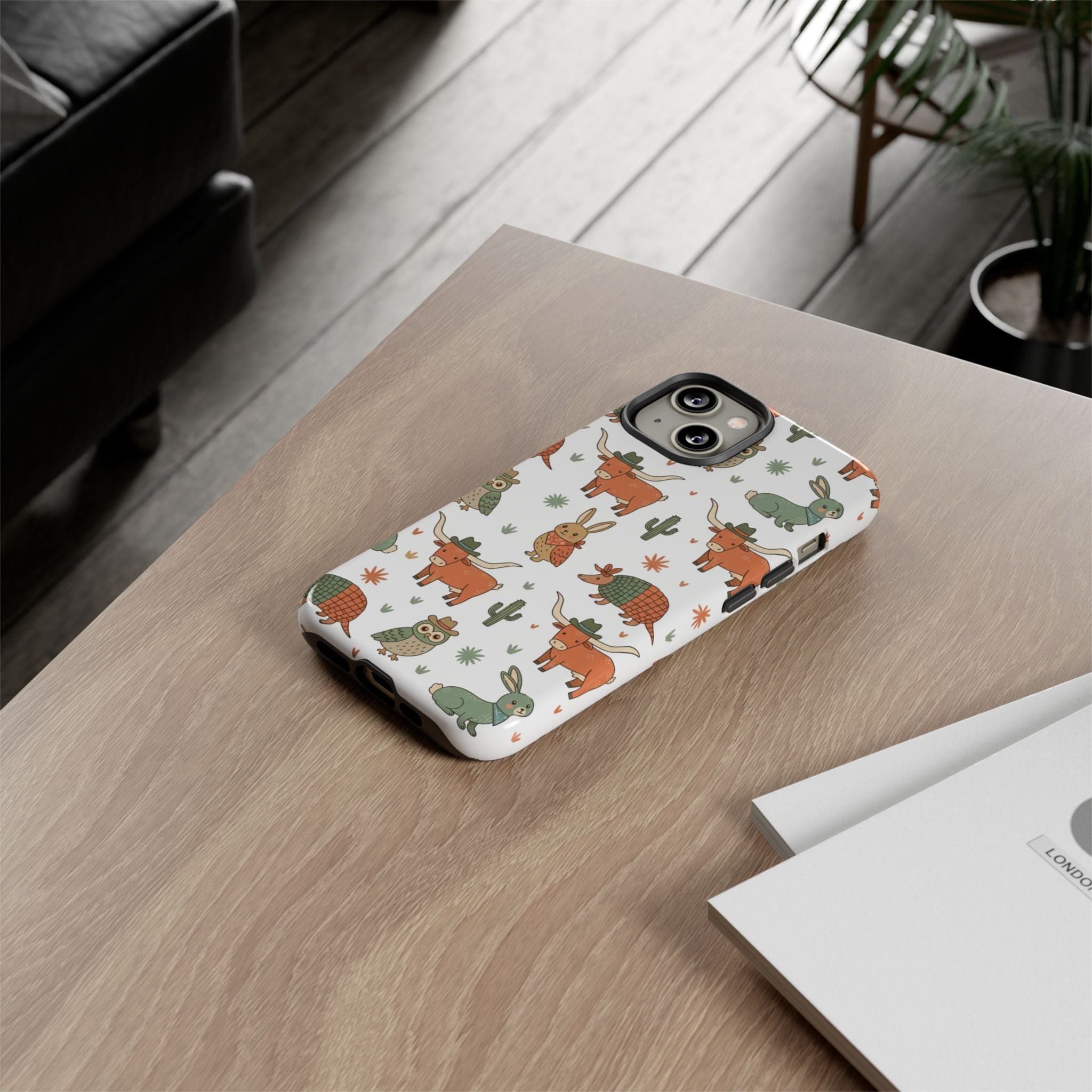 Armadillo, Longhorn, Owl & Bunny Pattern-Phone Case