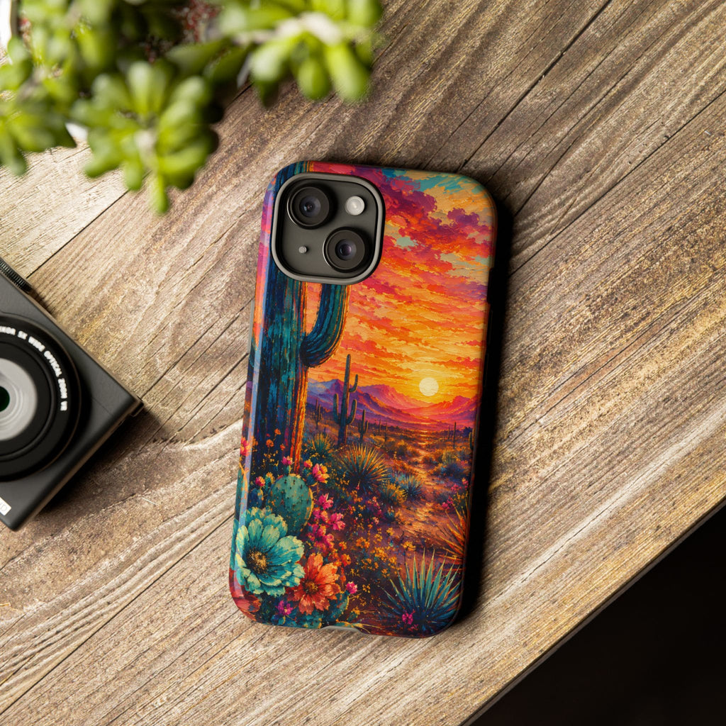 Desert Sunset Bloom Western Phone Case