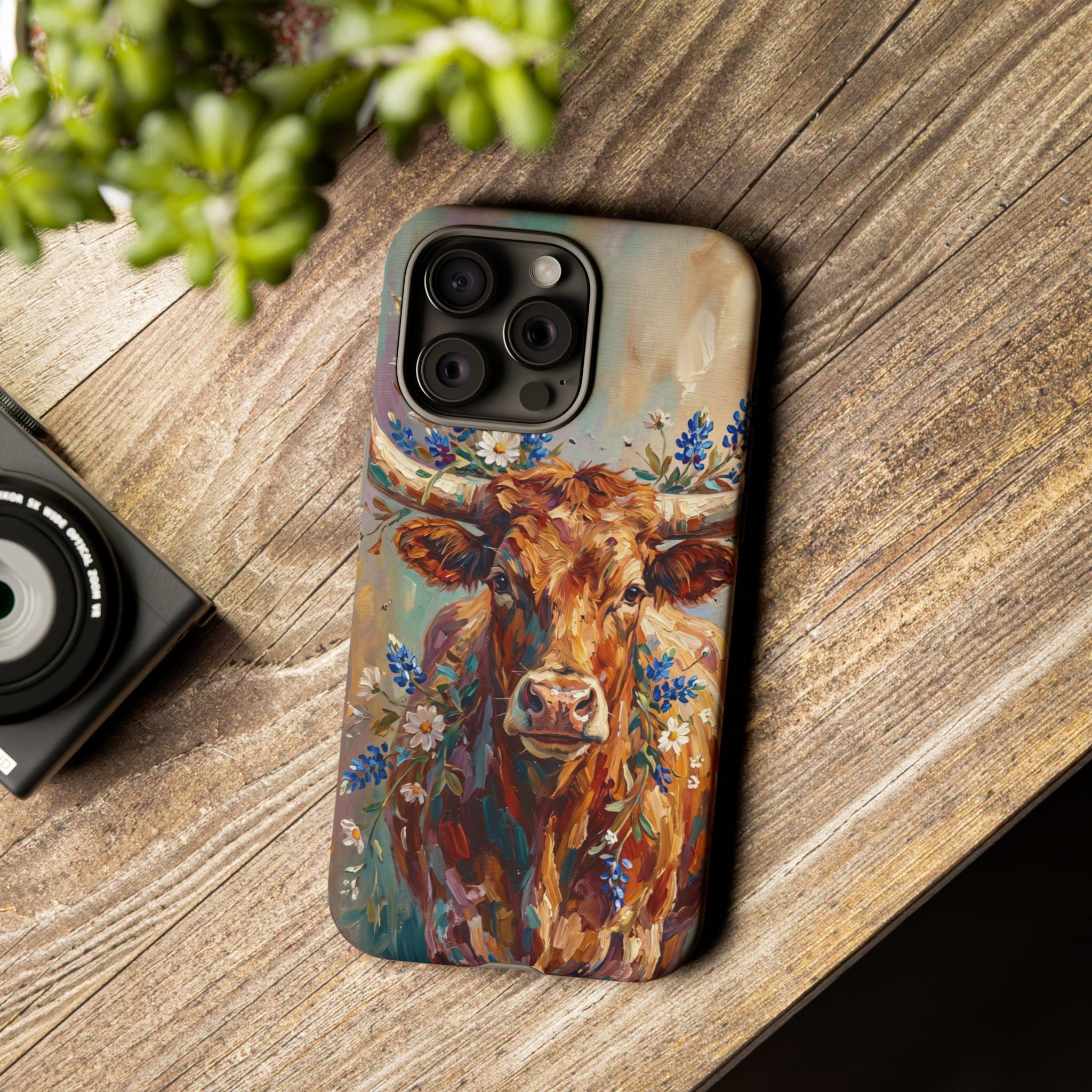 Texas Bluebonnet Longhorn Phone Case