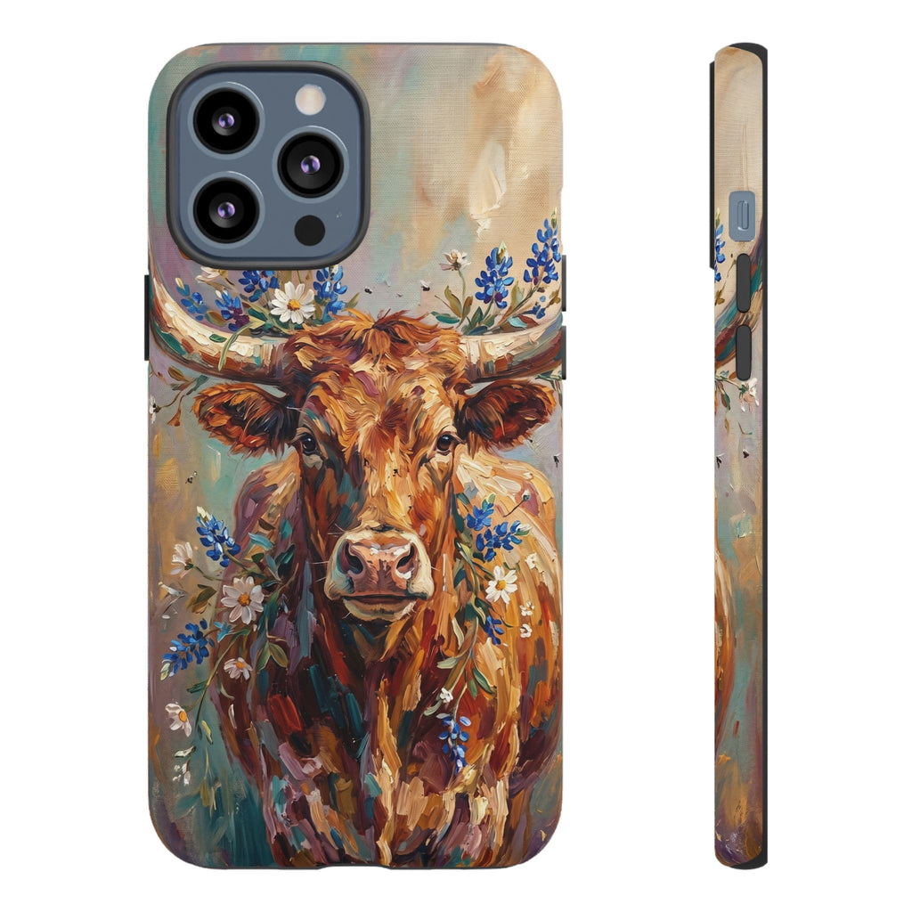 Texas Bluebonnet Longhorn Phone Case
