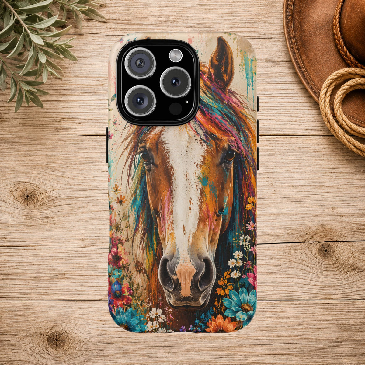 Boho Wildflower Horse Phone Case