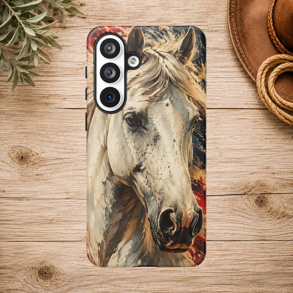 Patriotic White Horse Phone Case