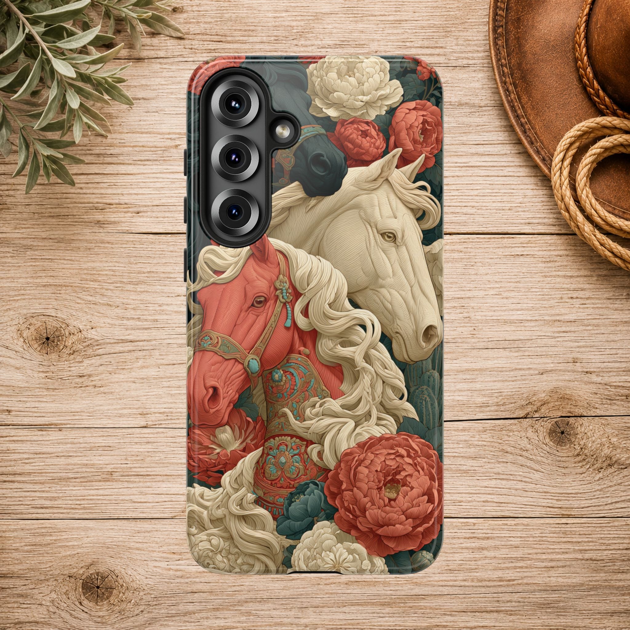 Floral Western Horses Phone Case