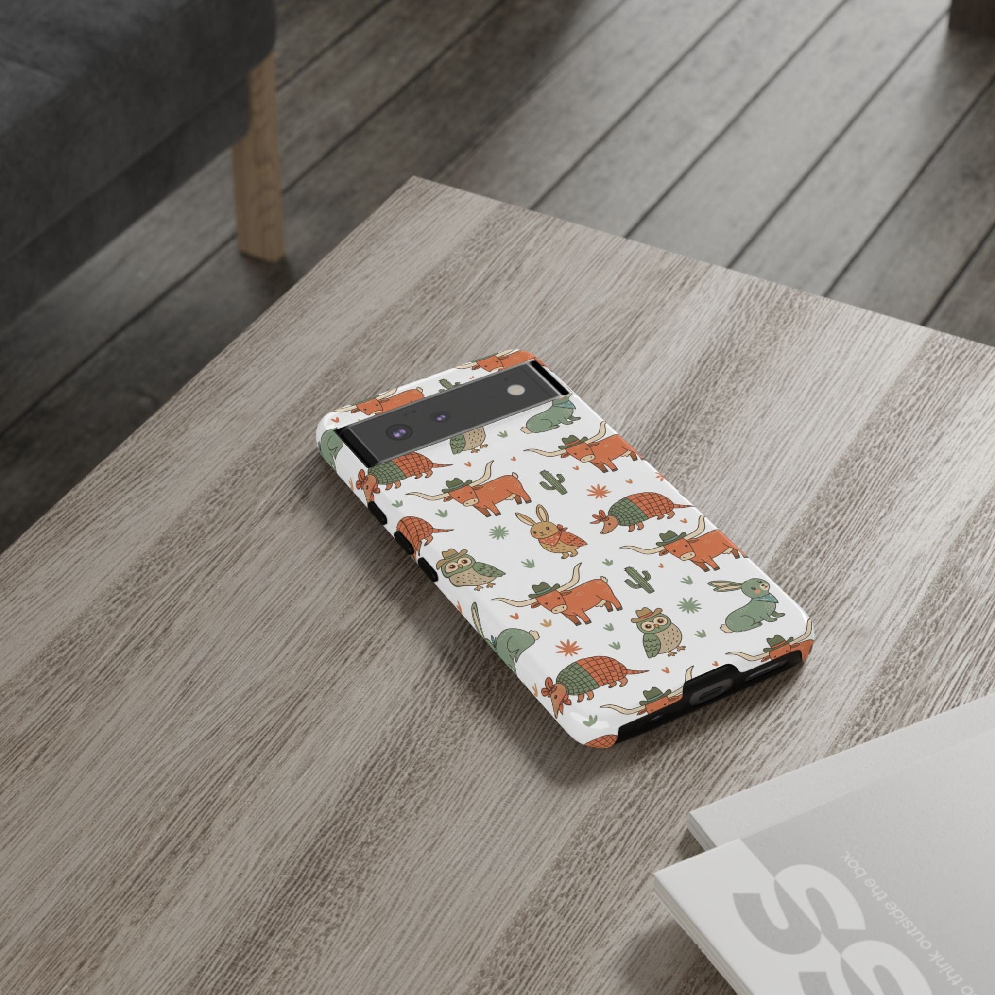 Armadillo, Longhorn, Owl & Bunny Pattern-Phone Case