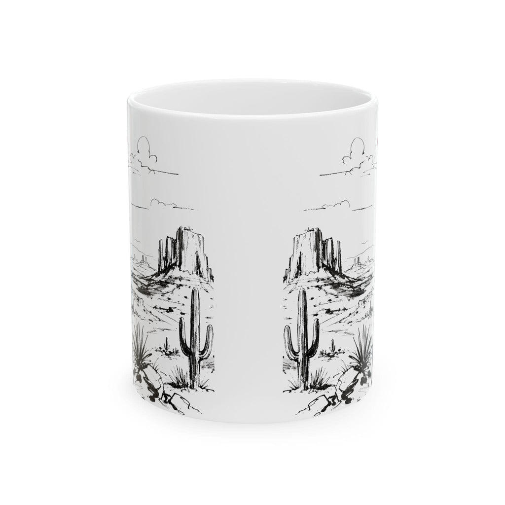 Red Hat Cowgirl Desert Sketch Coffee Mug