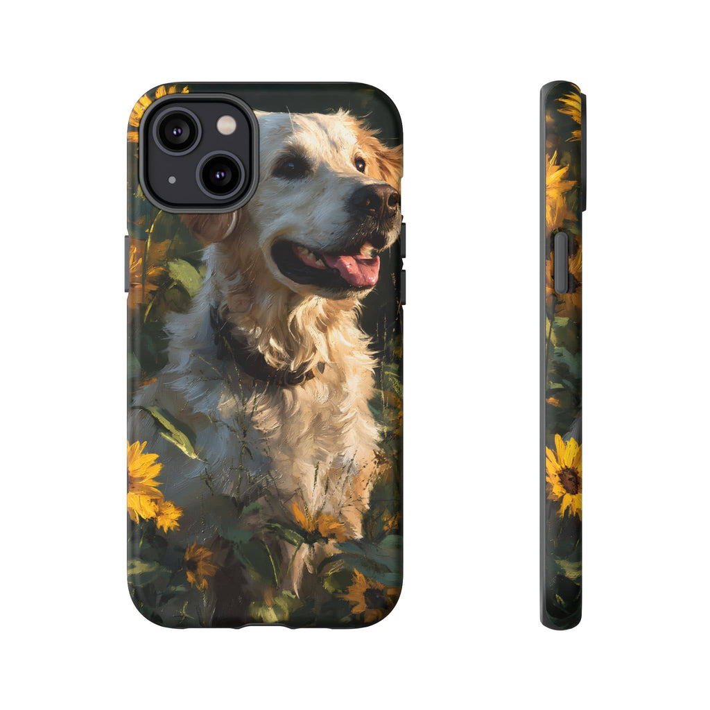 Golden Retriever Sunflower Phone Case