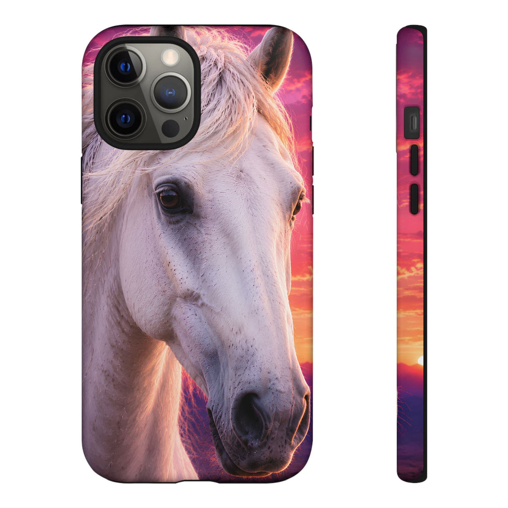 White Horse Sunset Phone Case