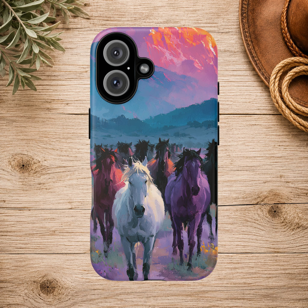 Wild Horses Sunset Mountain Phone Case