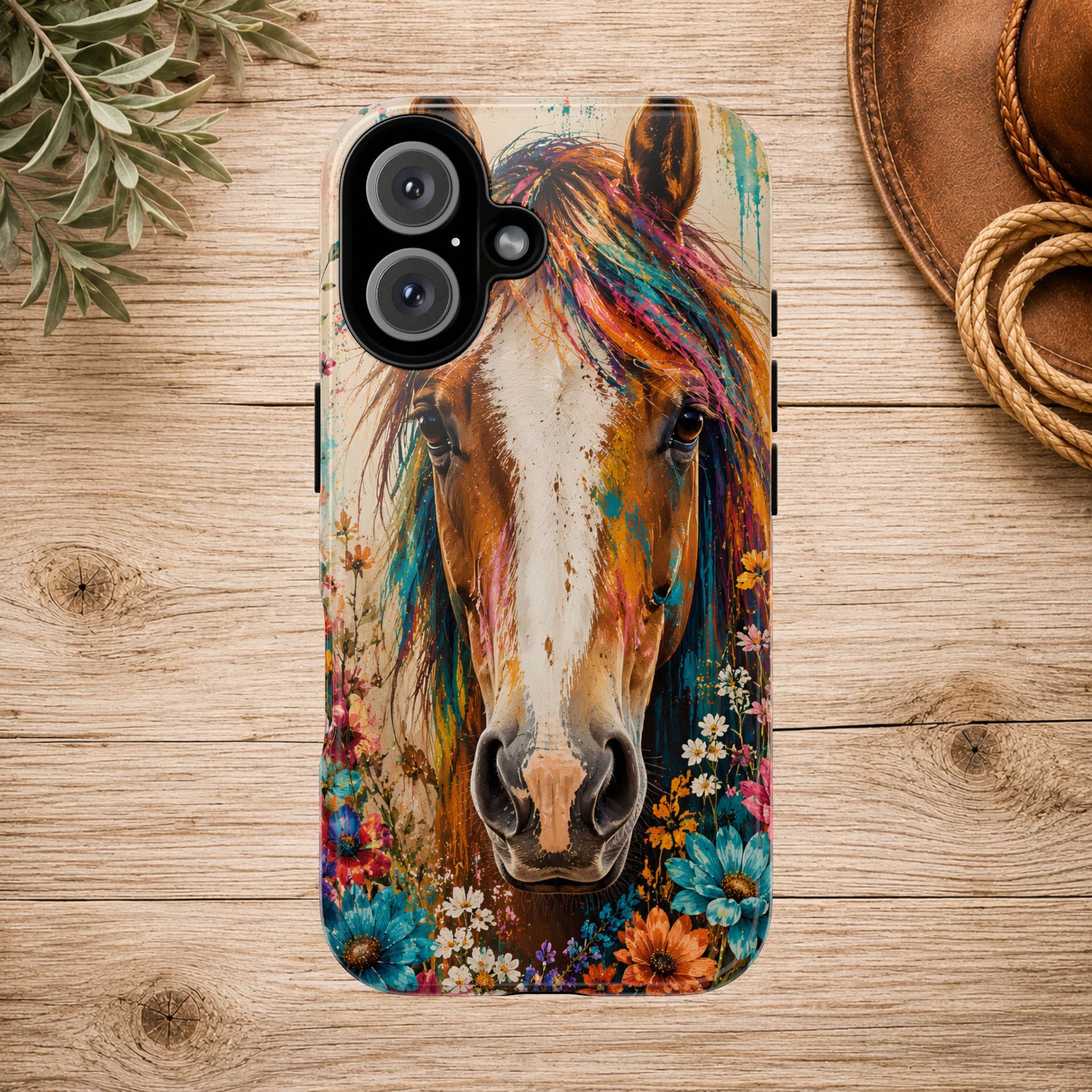 Boho Wildflower Horse Phone Case