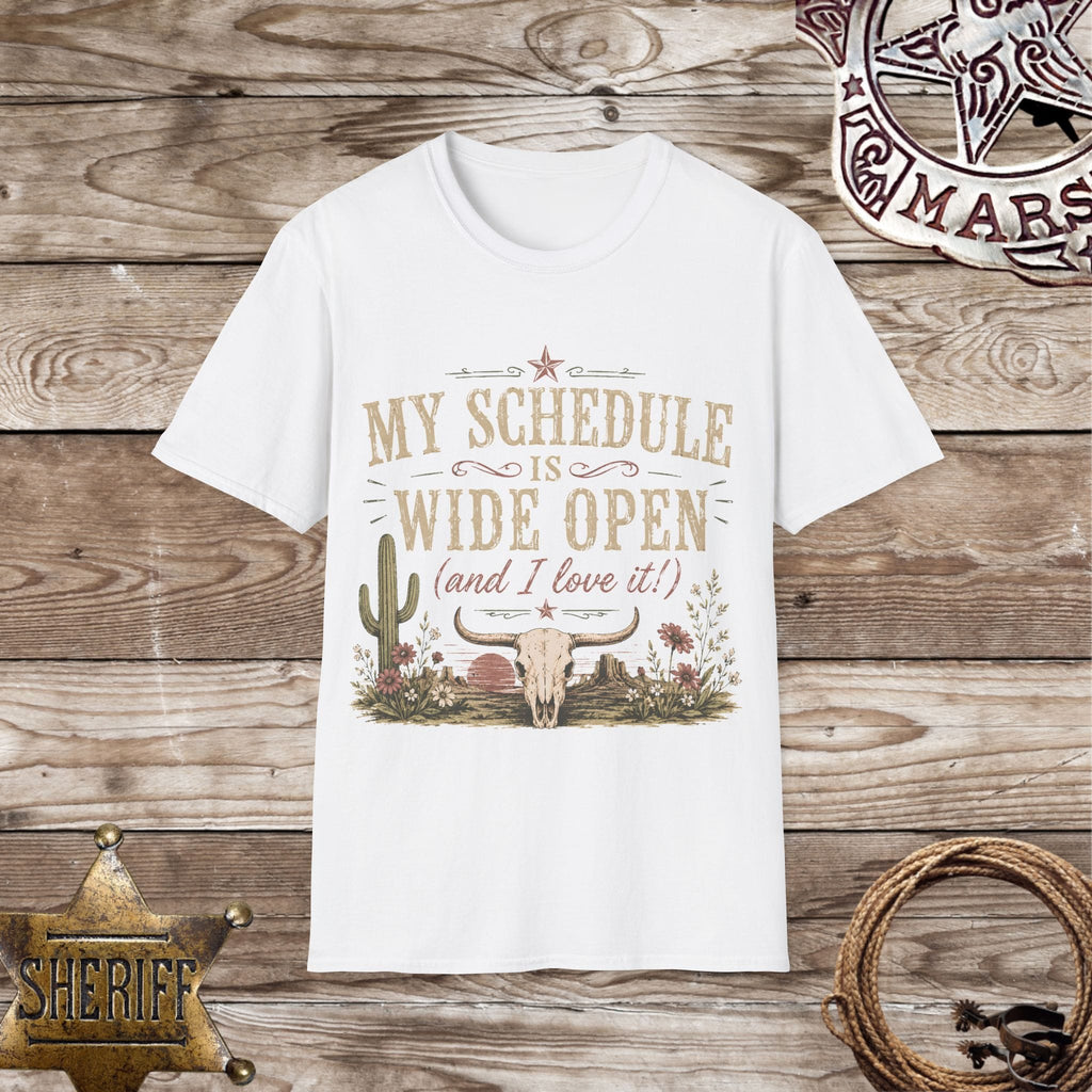 "My Schedule Is Wide Open" Western T-Shirt