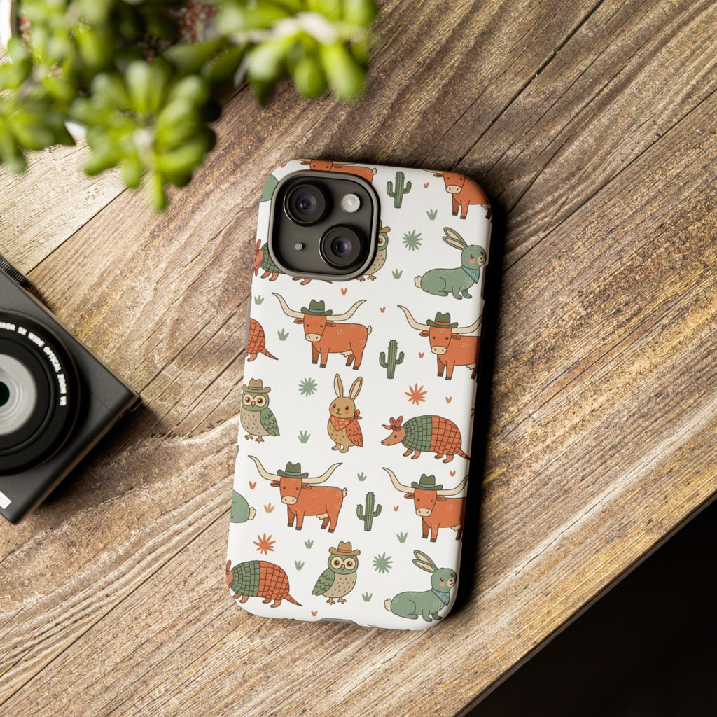 Armadillo, Longhorn, Owl & Bunny Pattern-Phone Case