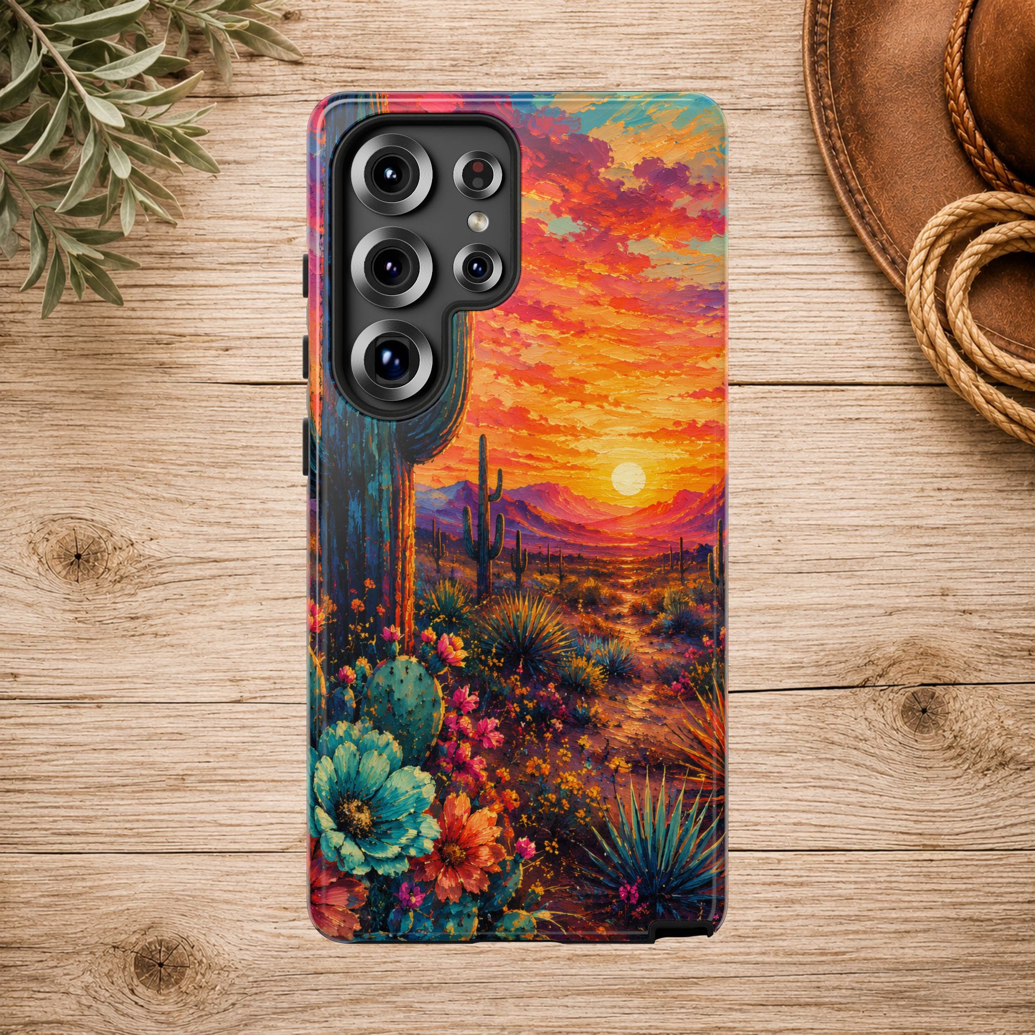Desert Sunset Bloom Western Phone Case