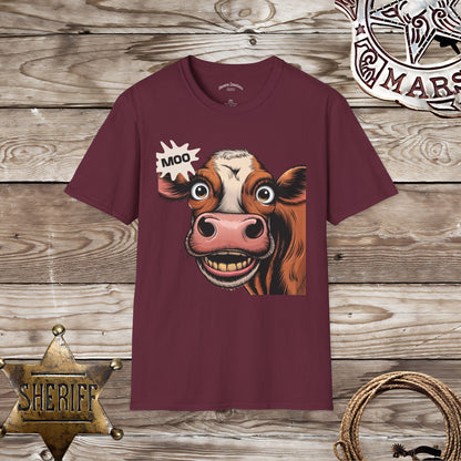 Softstyle Uniex T-Shirt- Moo says the Cow