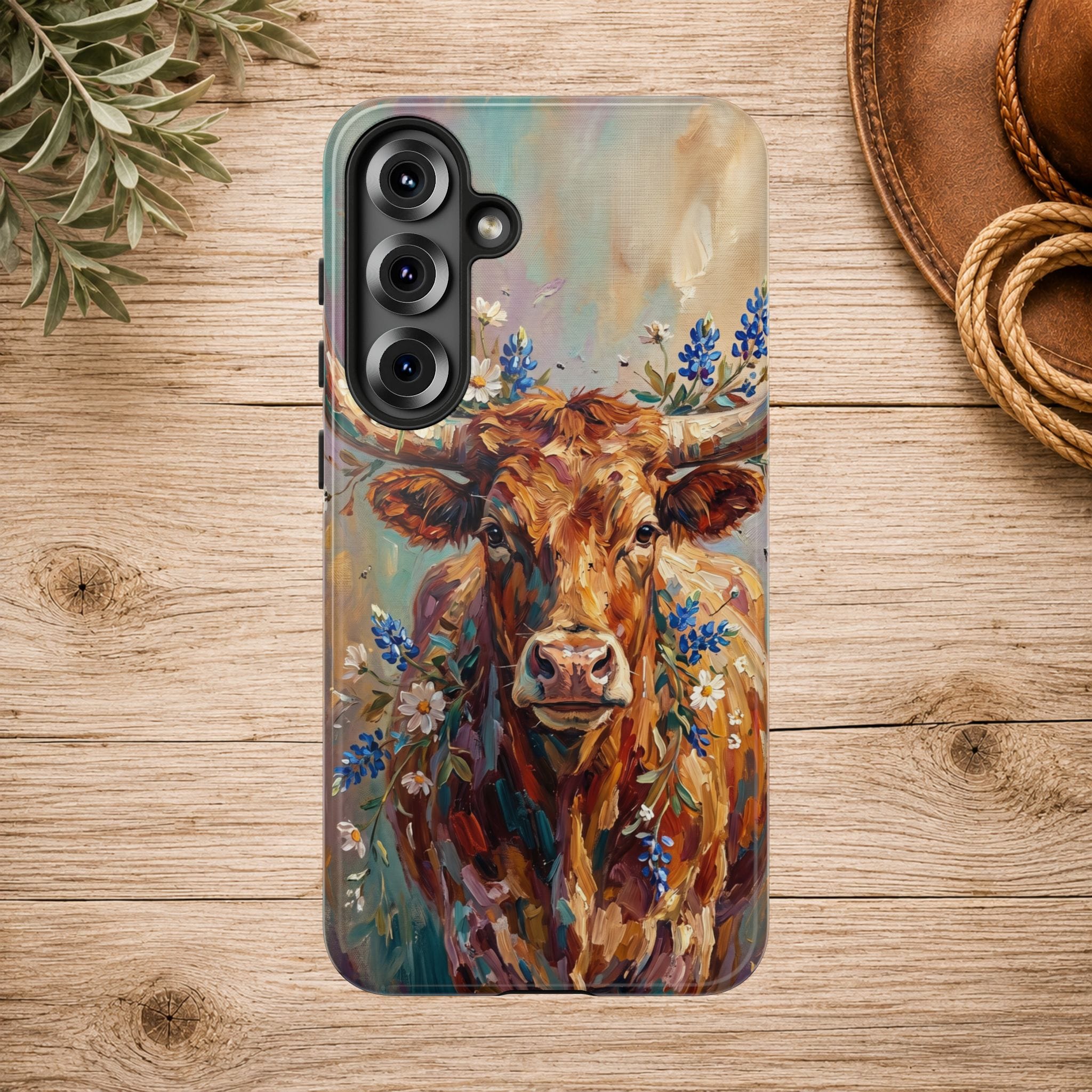Texas Bluebonnet Longhorn Phone Case