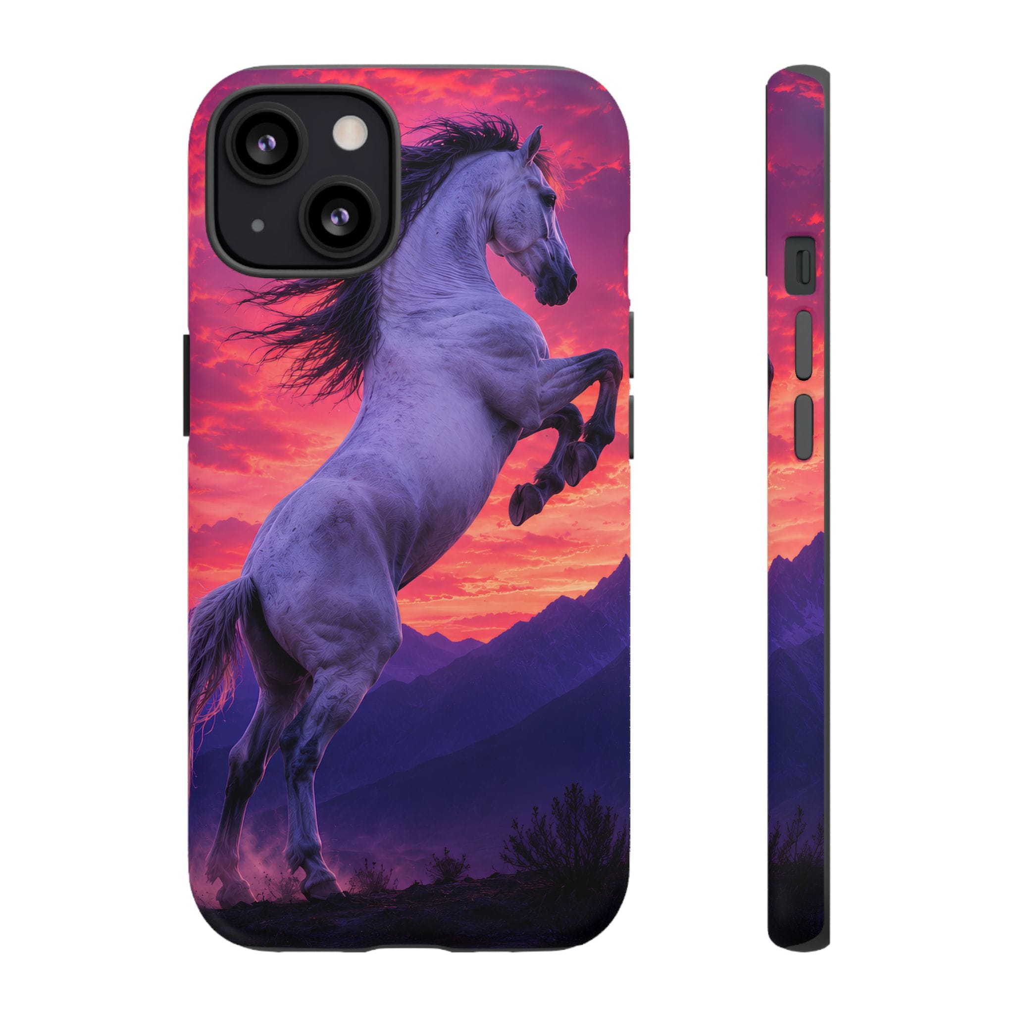 Rearing White Horse Sunset Phone Case